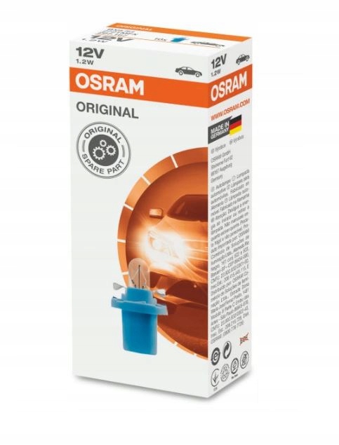 10x OSRAM ŻARÓWKA 1.2W 12V COKÓŁ JASNONIEBIESKI