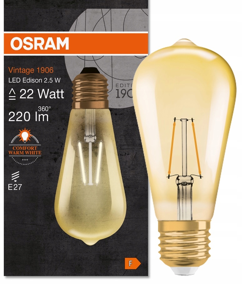 

Osram Led Vintage Edison tuba 2.5W 22W 2400K E27