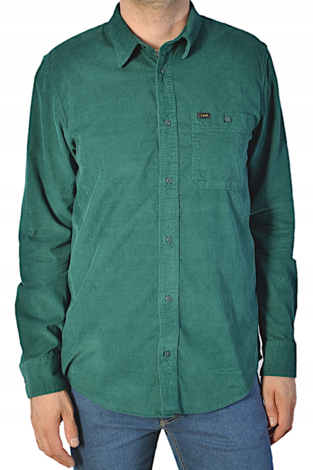 Lee Leesure Shirt Esmeralda Zelená Manšestrová Košile 3XL