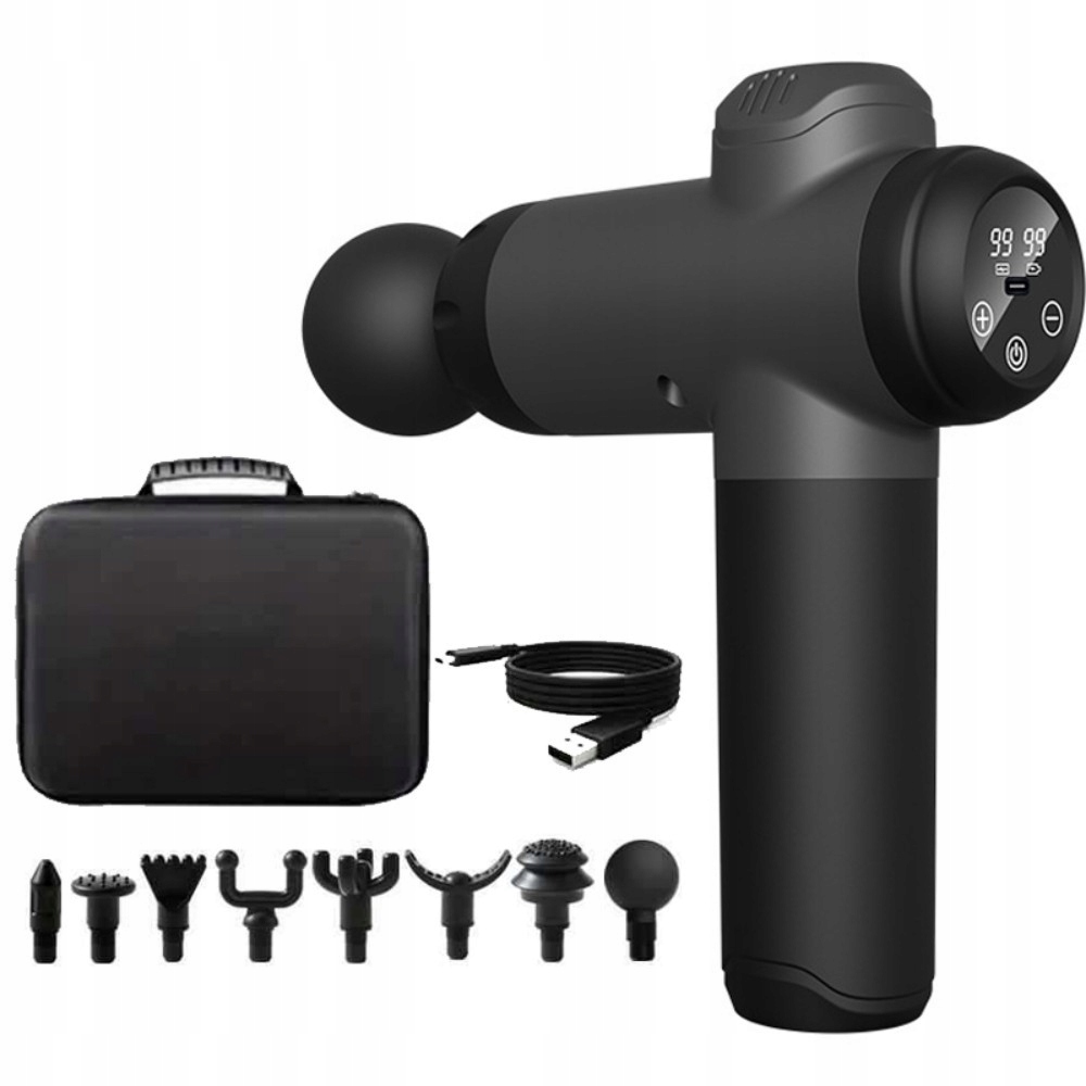 Masážní pistole Massage Gun 8v1 Masážní Přístroj na záda a nohy 99 úrovní