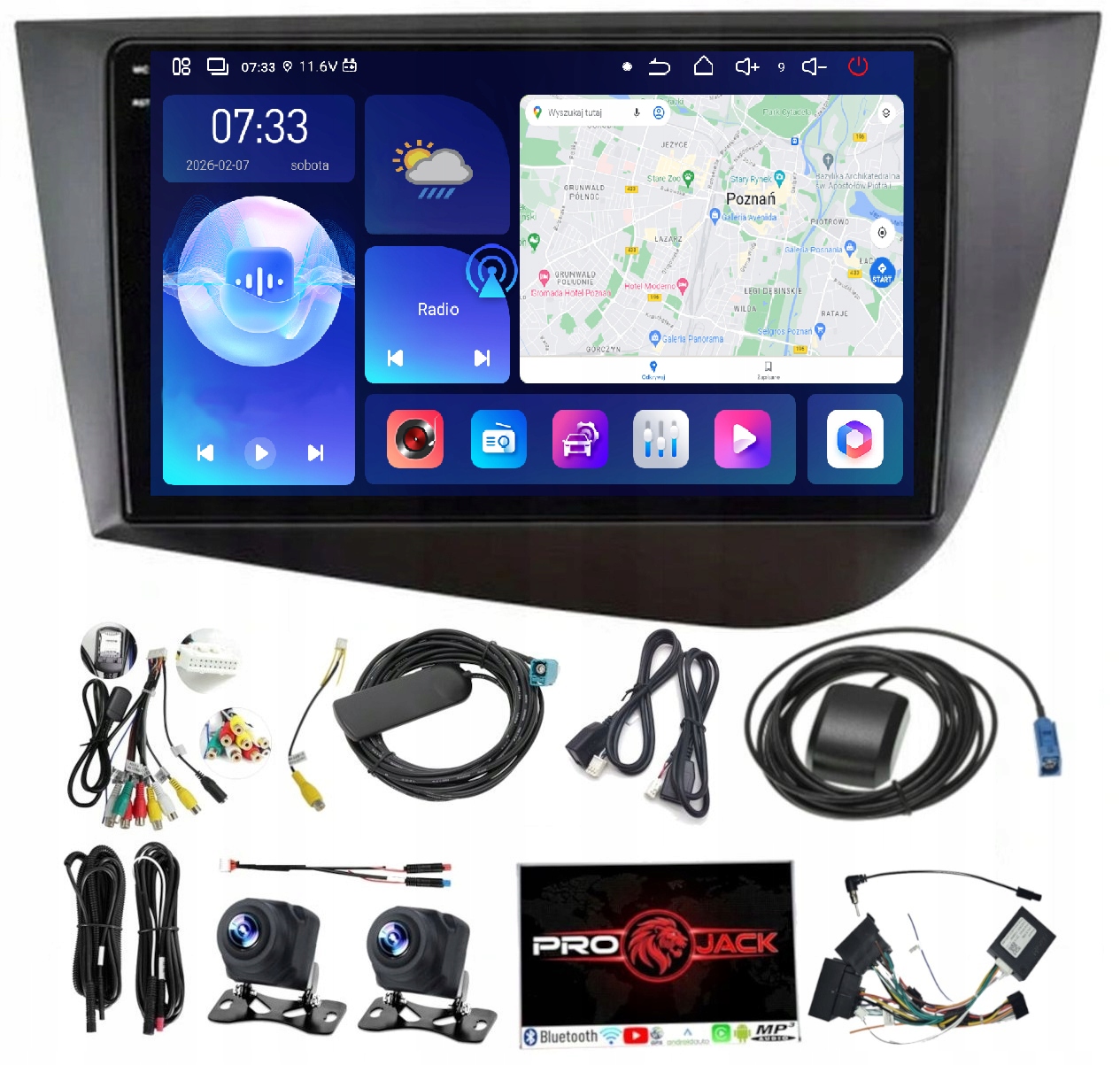 Rádio Navigace Seat Leon 2004-2012 Wifi CarPlay Usb 6GB 128GB Sim