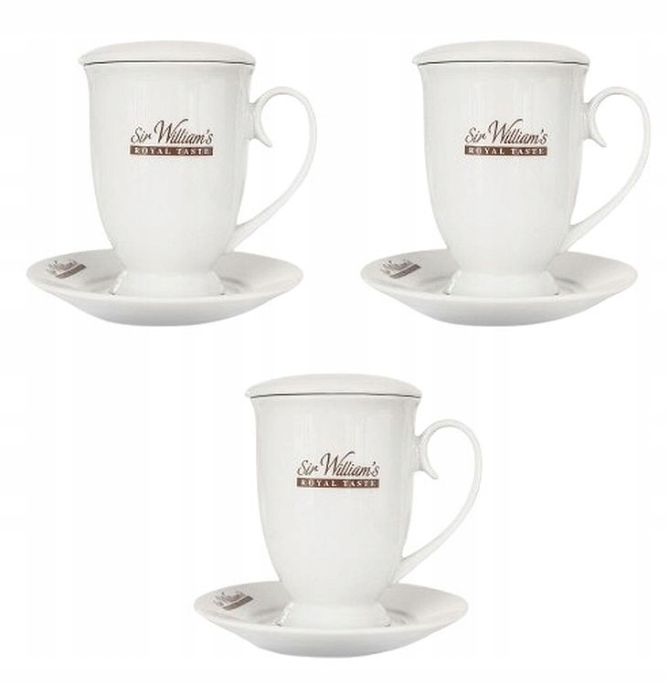 Sir William's Royal Taste porcelitowy kubek z pokrywką 400 ml 2+1