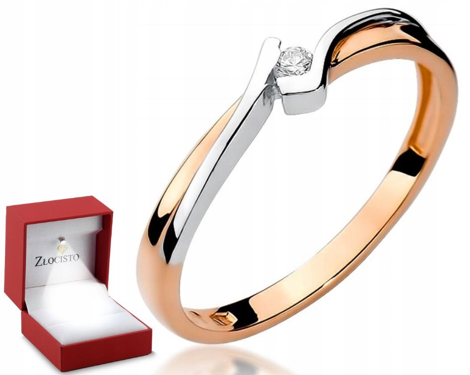 Prstýnek s briliantem Růžové Zlato