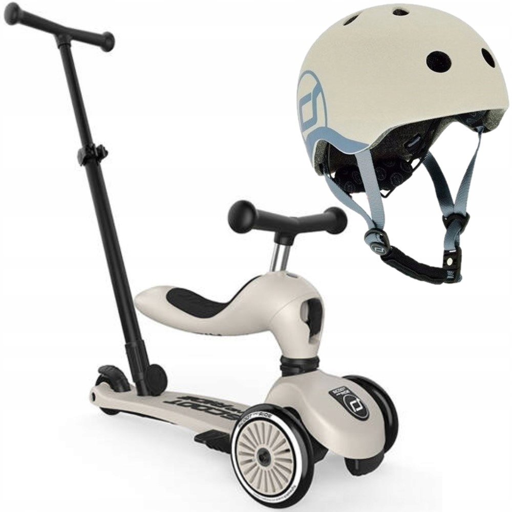 Scoot And Ride Highwaykick 1 Push and Go Jeździk Hulajnoga Ash Kask Xxs-s