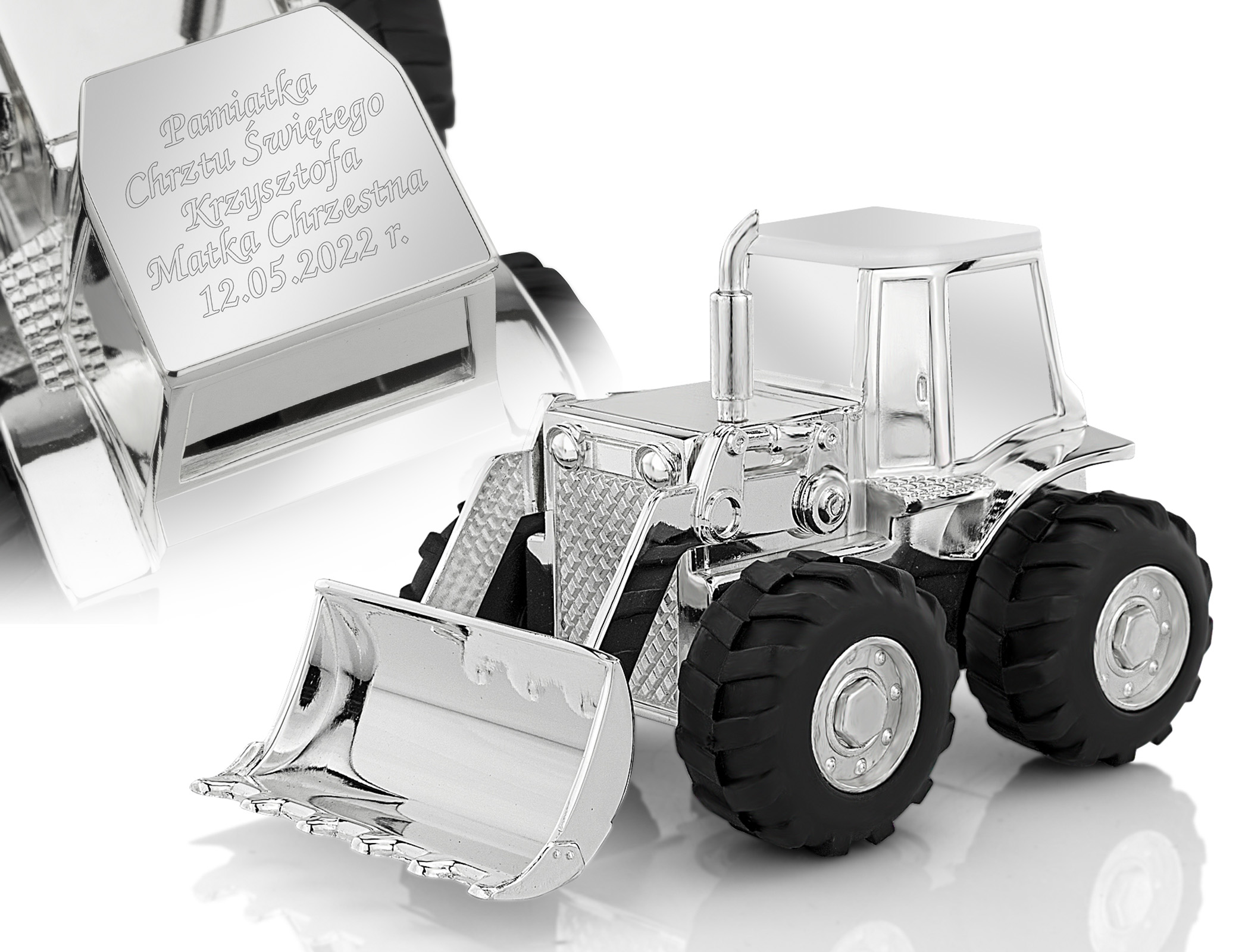 

Skarbonka Traktor na Chrzest Grawer