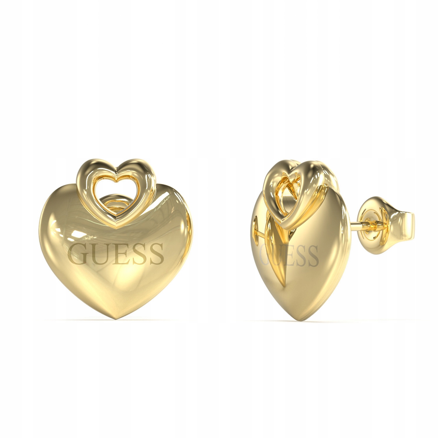 Náušnice dámské Guess zlaté srdce