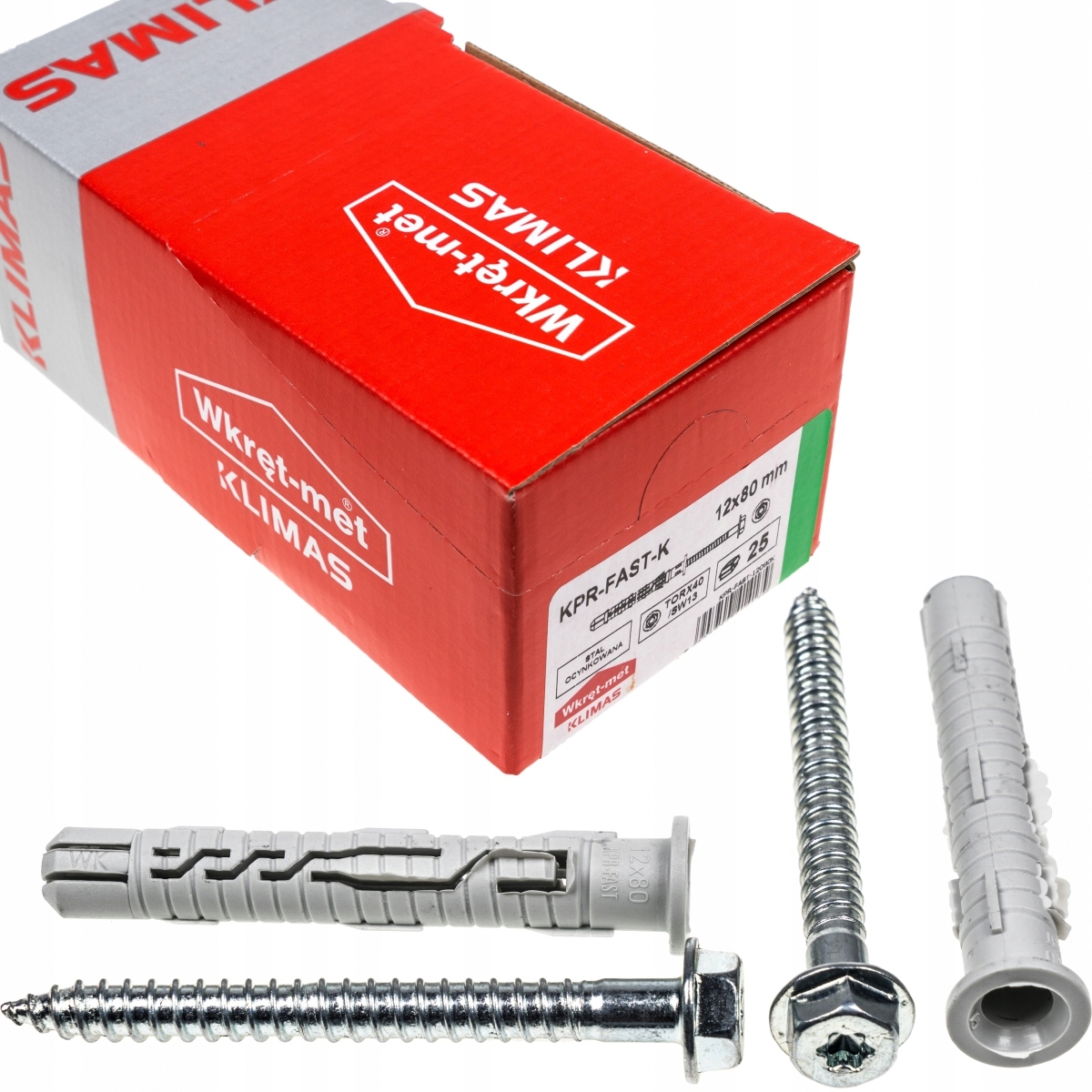 

Kołek ramowy rozporowy 12x80 Klucz+tx torx 25szt