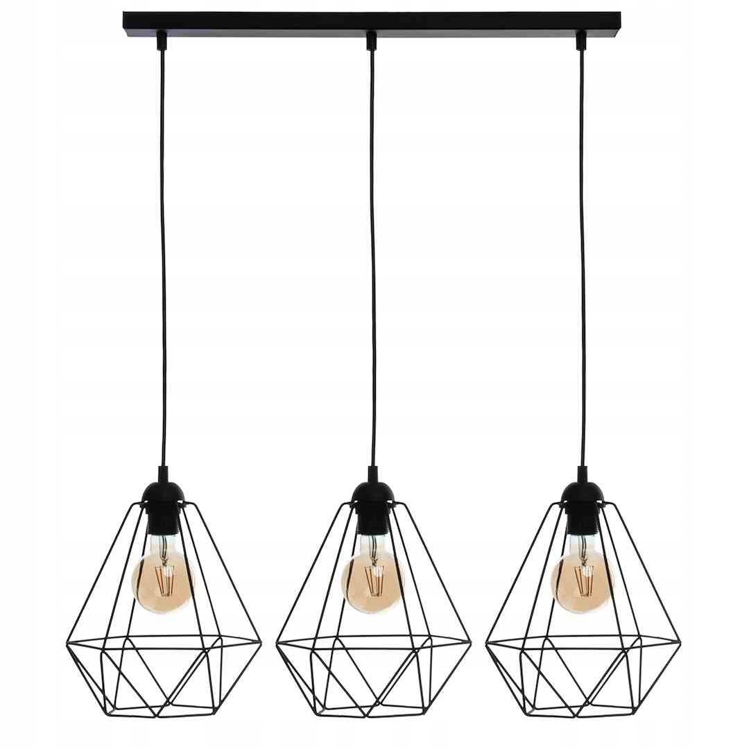 MiLAGRO Závesná lampa Basket Black 3Xe27 Stropný luster Osvetlenie