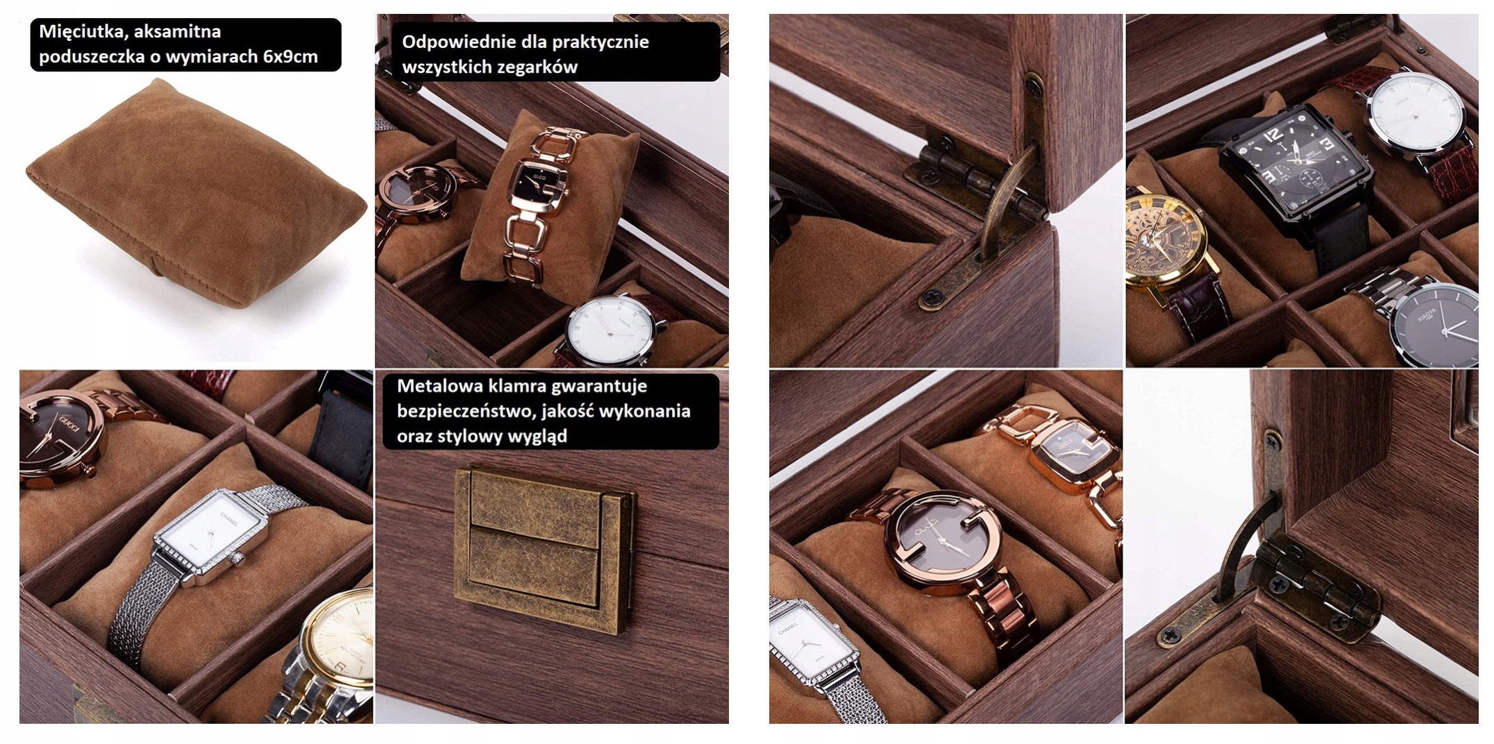 Pudełko Etui Organizer Szkatułka na Zegarki 12szt EAN (GTIN) 8413253272735