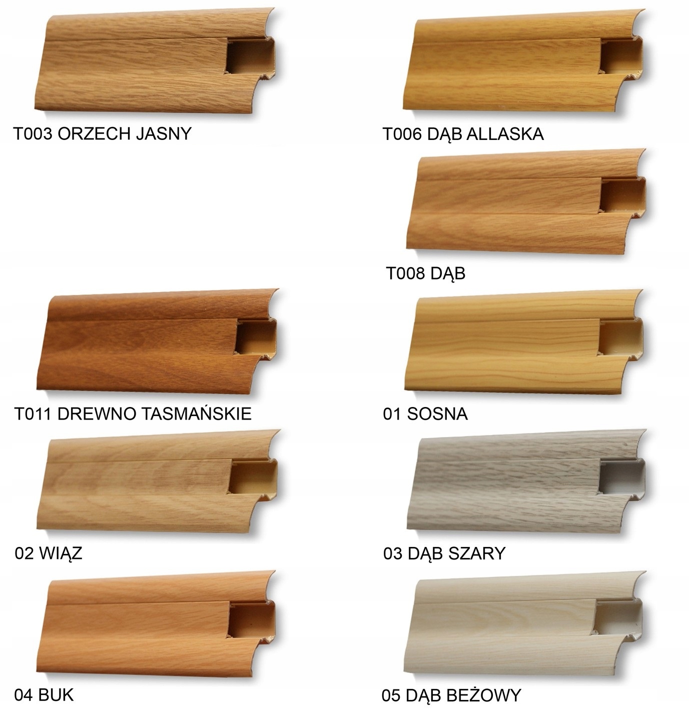 LISTWA PRZYPODŁOGOWA Z GUMKAMI 20 KOLORÓW Wysokość 52 mm