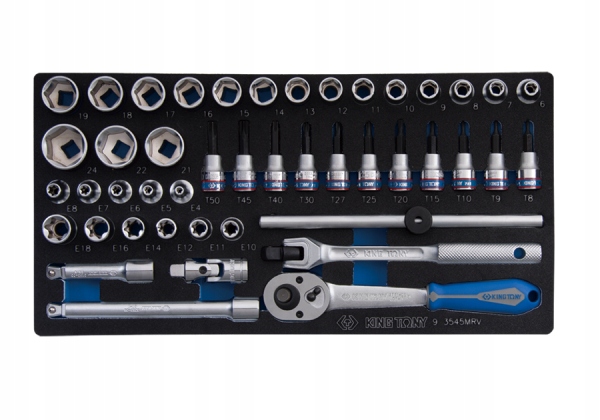 Nástavce Račňa 3/8 6-24 mm 6k Torx Bit T8-50 E4-18 45ks King Tony 9-3545