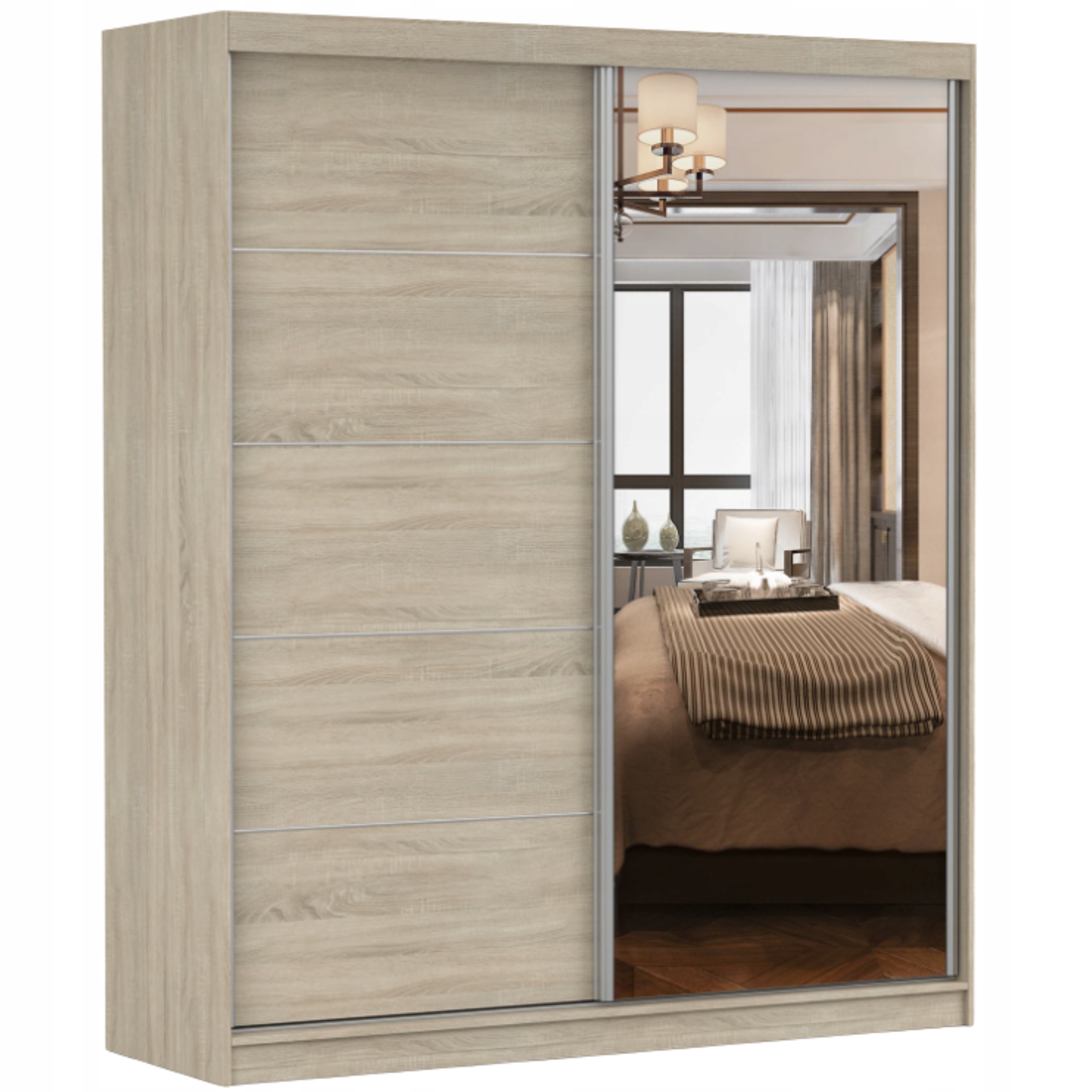 Skříň Bella 180x61 Sonoma/sonoma+zrcadlo police prostorná Výrobce