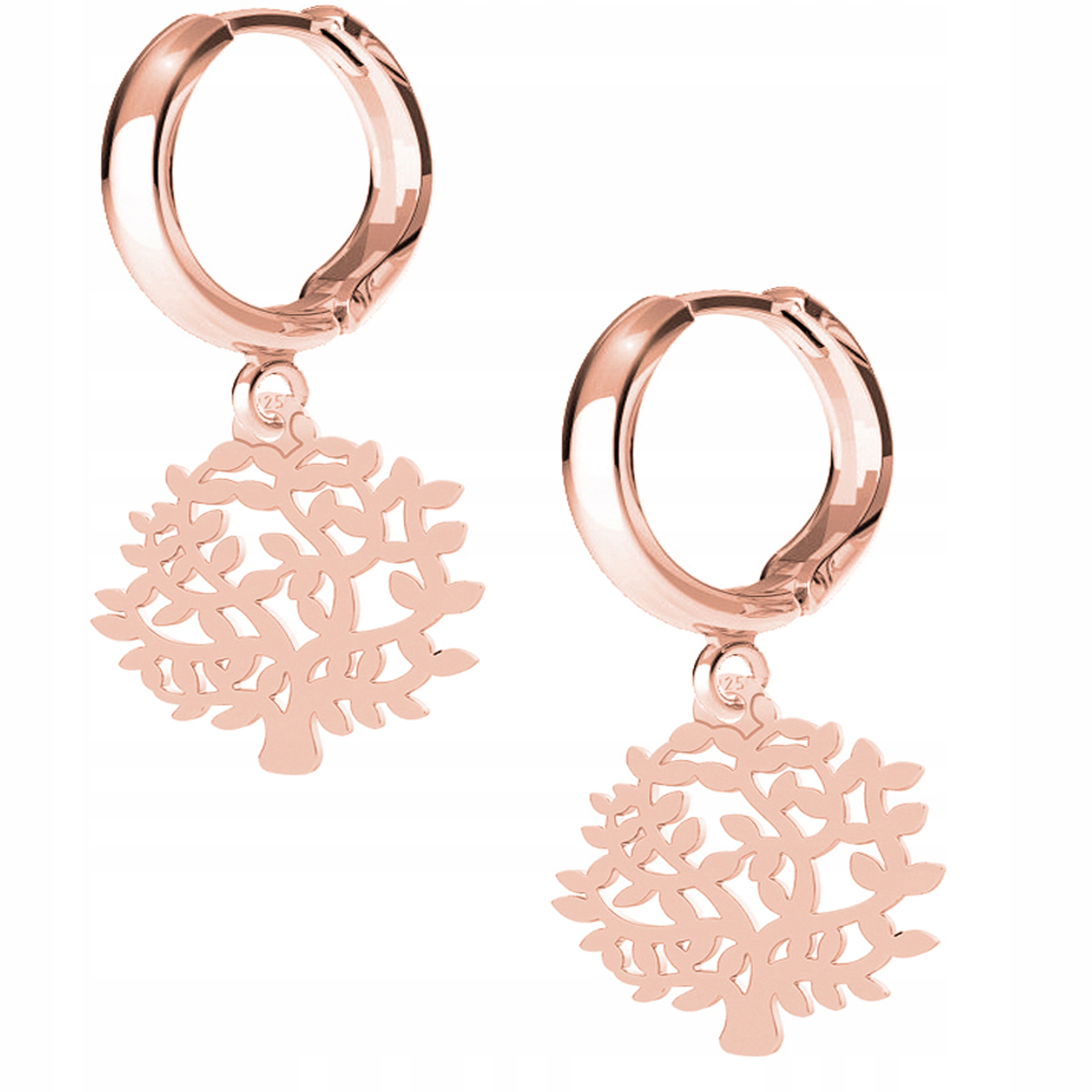 Náušnice Strom Stromek růžové zlato 925