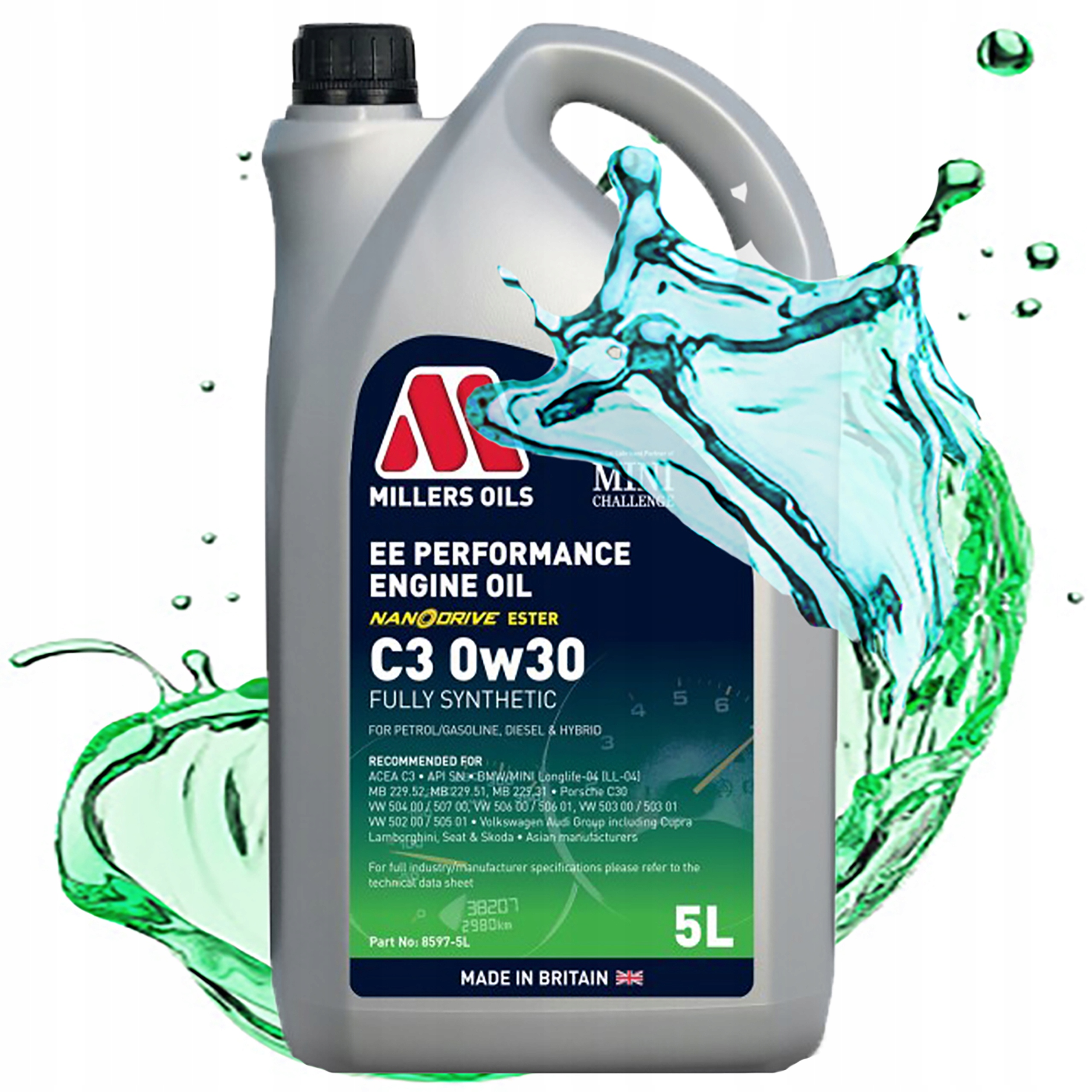 Syntetický Motorový Olej Millers Ee Performance C3 0W30 Estery Nano 5L