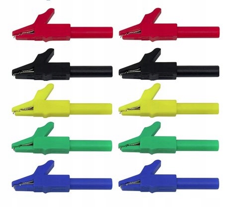 Krokodyle Pomiarowe krokodylki banan 56mm 10szt Hq Do Miernika Mutimetru