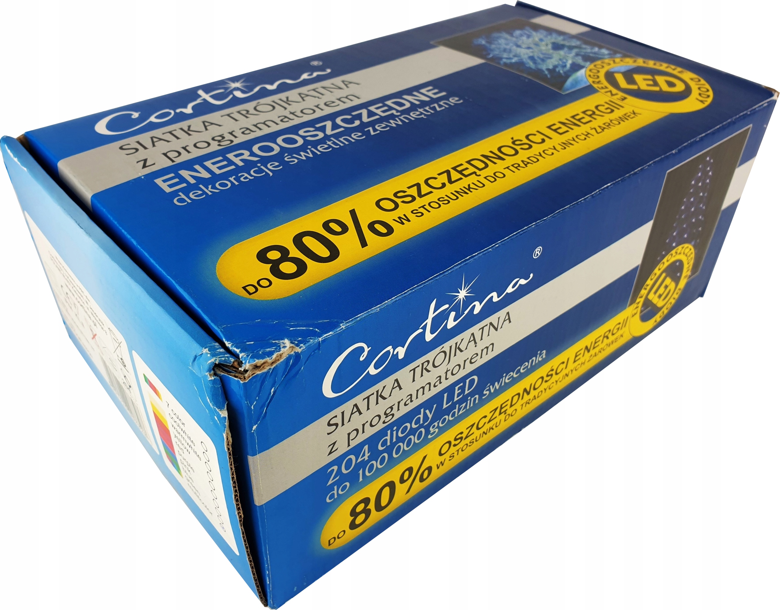 PROFESJONALNE LAMPKI CHOINKOWE 204 LED ZEWNĘTRZNE NA CHOINKĘ CHOINKA BIAŁE