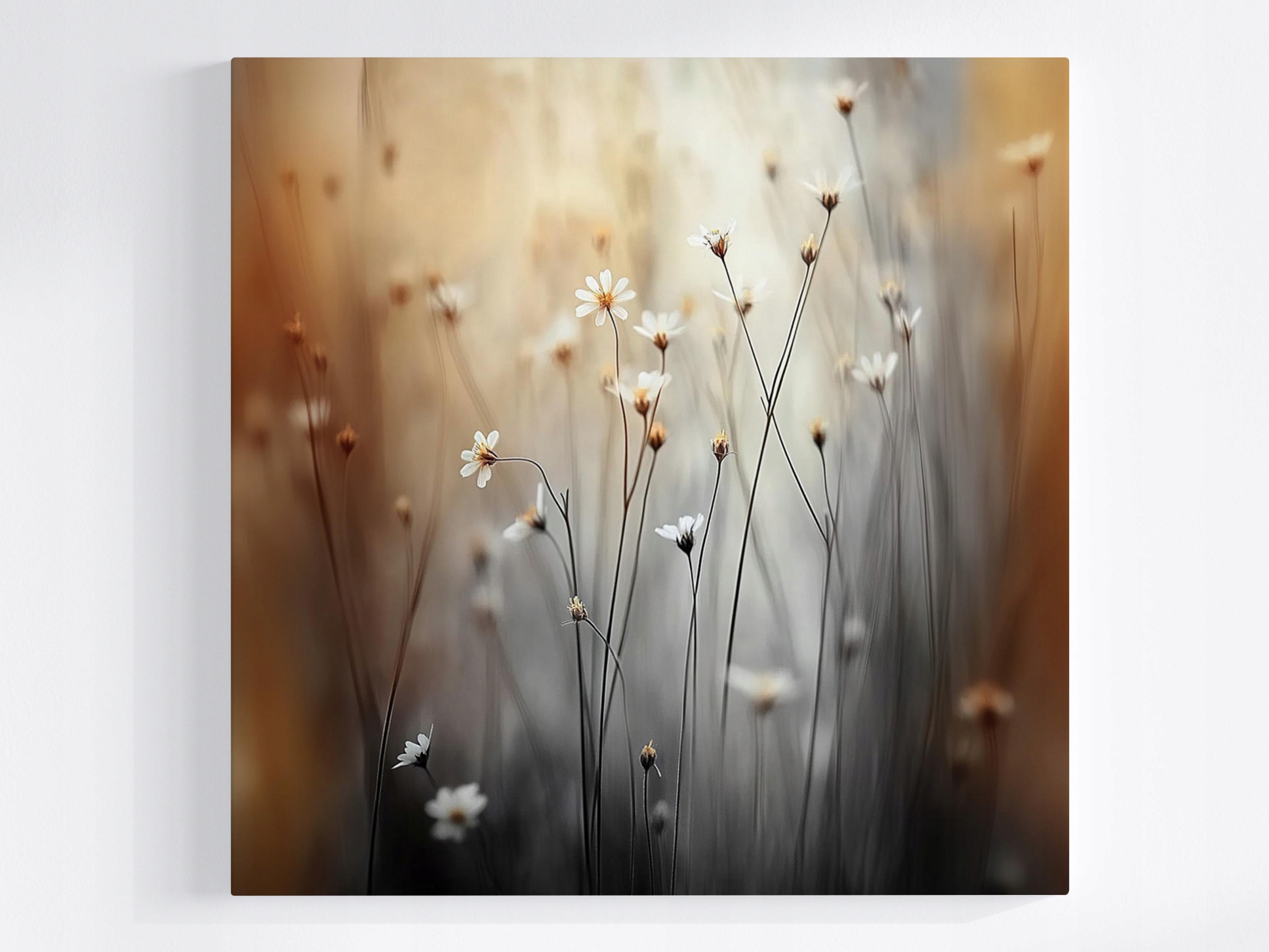 Obraz Na Plátně Canvas Ráno Louka Květiny Sedmikrásky Heřmánek Bokeh 60x60