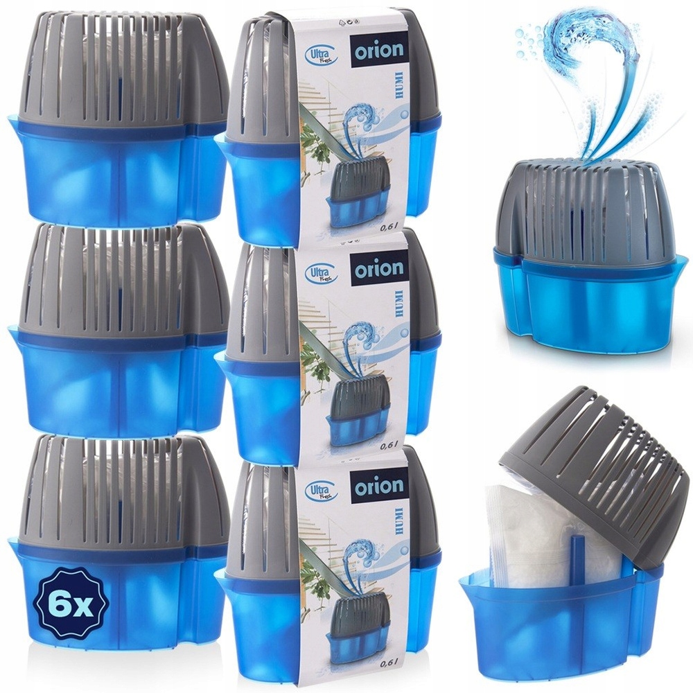 6 x Velký Pohlcovač Vlhkosti, odvlhčovač vzduchu v nádobě 450 g