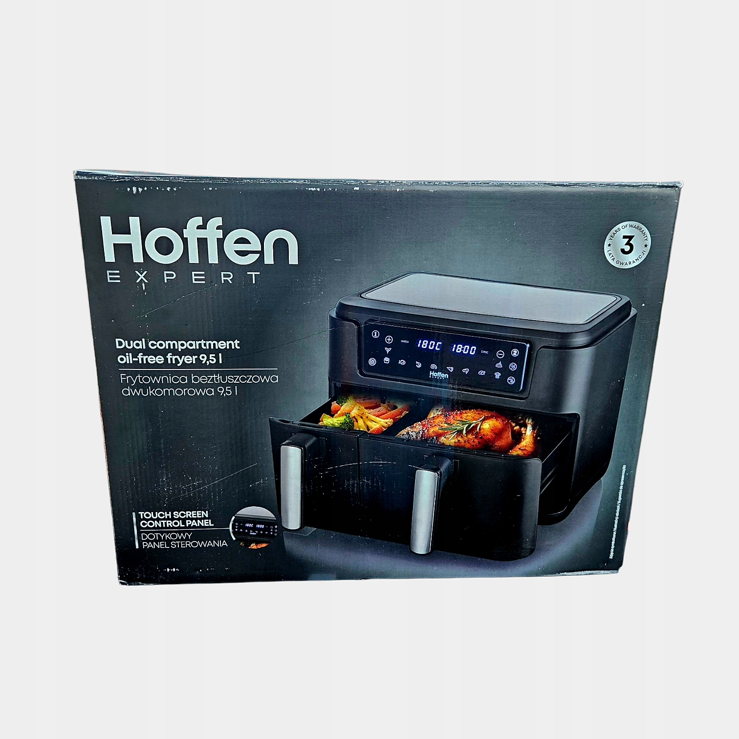 polský beztuková fritéza Hoffen Expert – 9,5 l, dvoukomorová