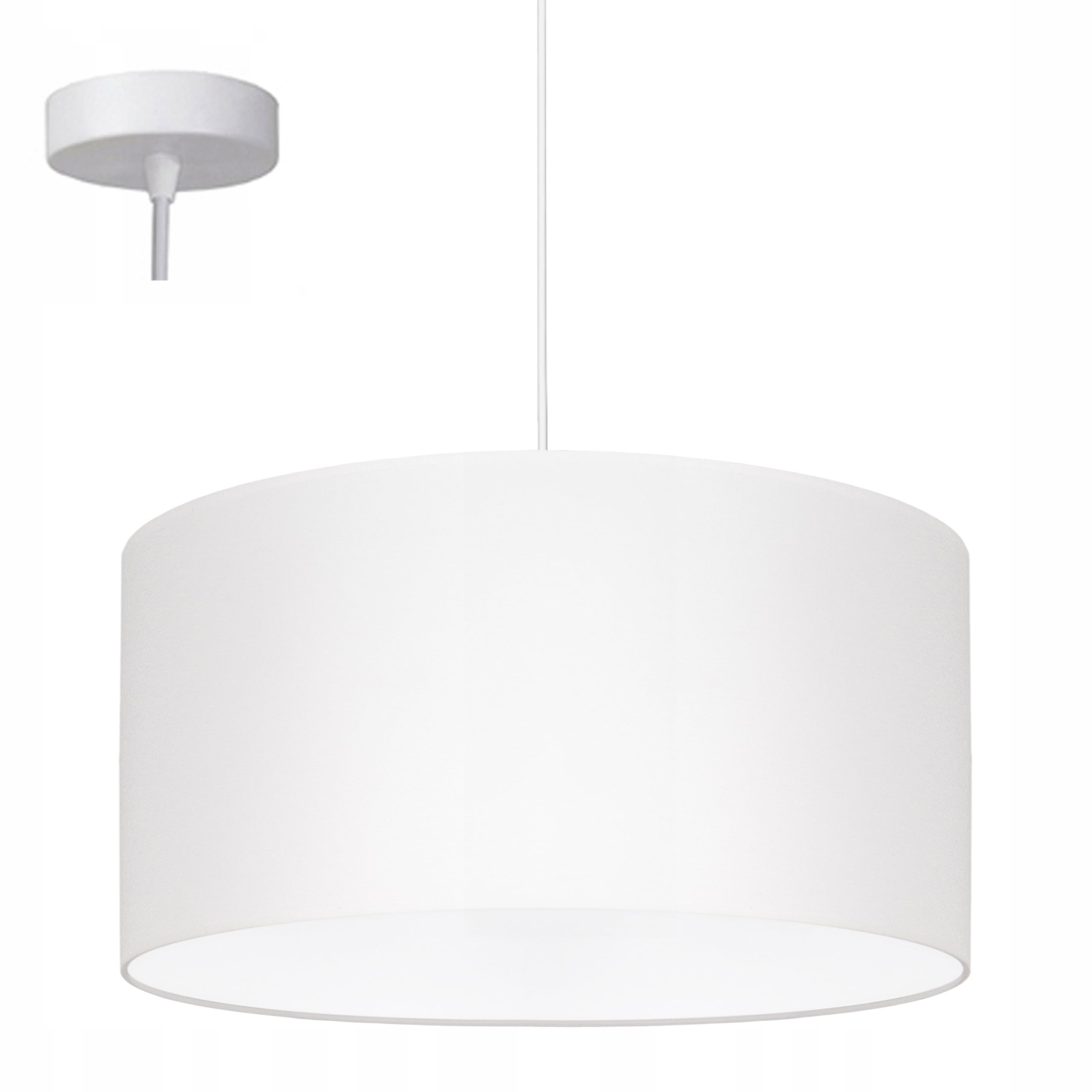 LAMPA WISZĄCA ŻYRANDOL SUFITOWA NOWOCZESNA E27 LED LOFT ABAŻUR 30 cm BIAŁY