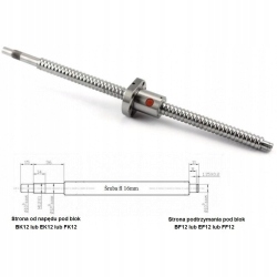 Kulový šroub fi 16/10/1000 s výrobkovou maticí Cn