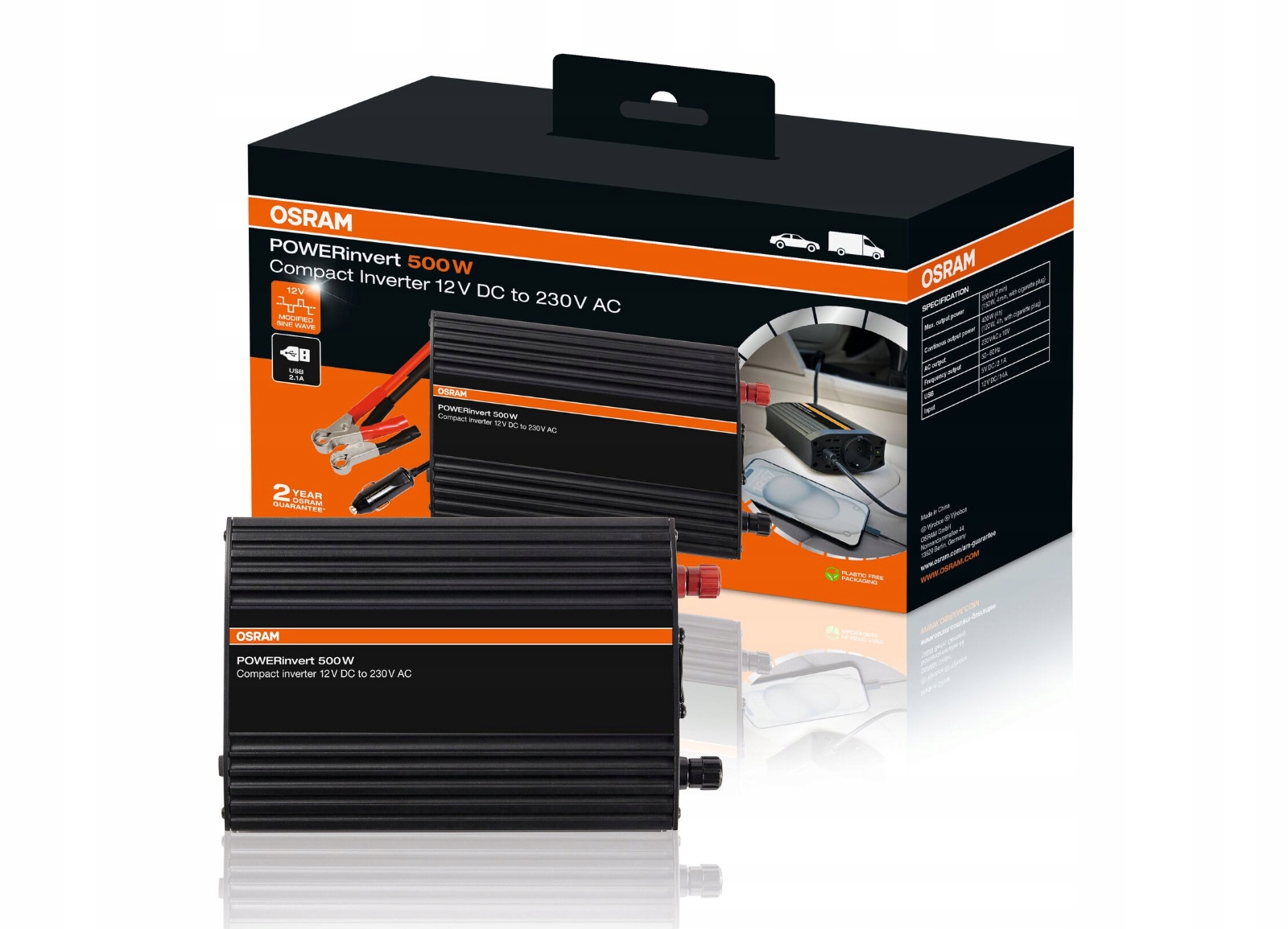 Osram POWERinvert menič napätia 12V DC na 230V 500W 1ks OEINVU500