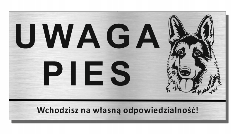 

Tabliczka Uwaga Pies Aluminiowa 20x10cm Uv