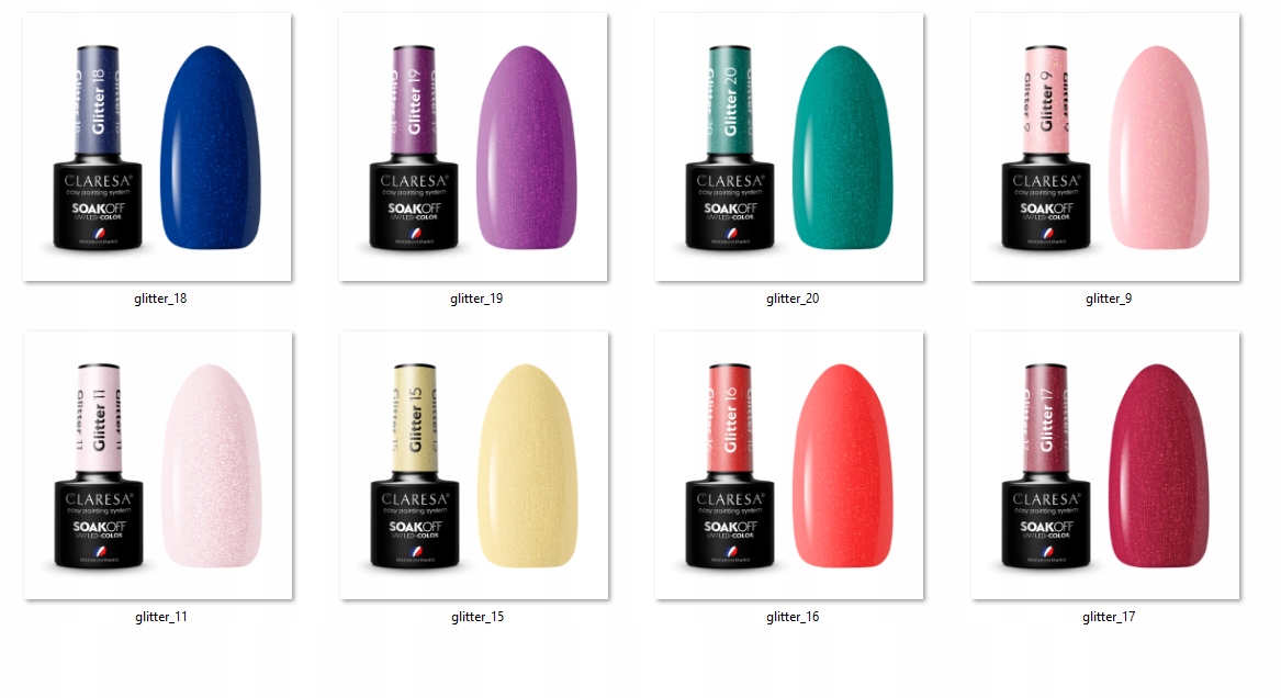 16 Glitter UV Nagellack 5 ml Claresa — 6
