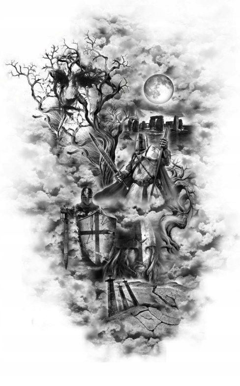 TATUAŻ ZMYWALNY TYMCZASOWY KSIĘŻYC RYCERZ Marka inny