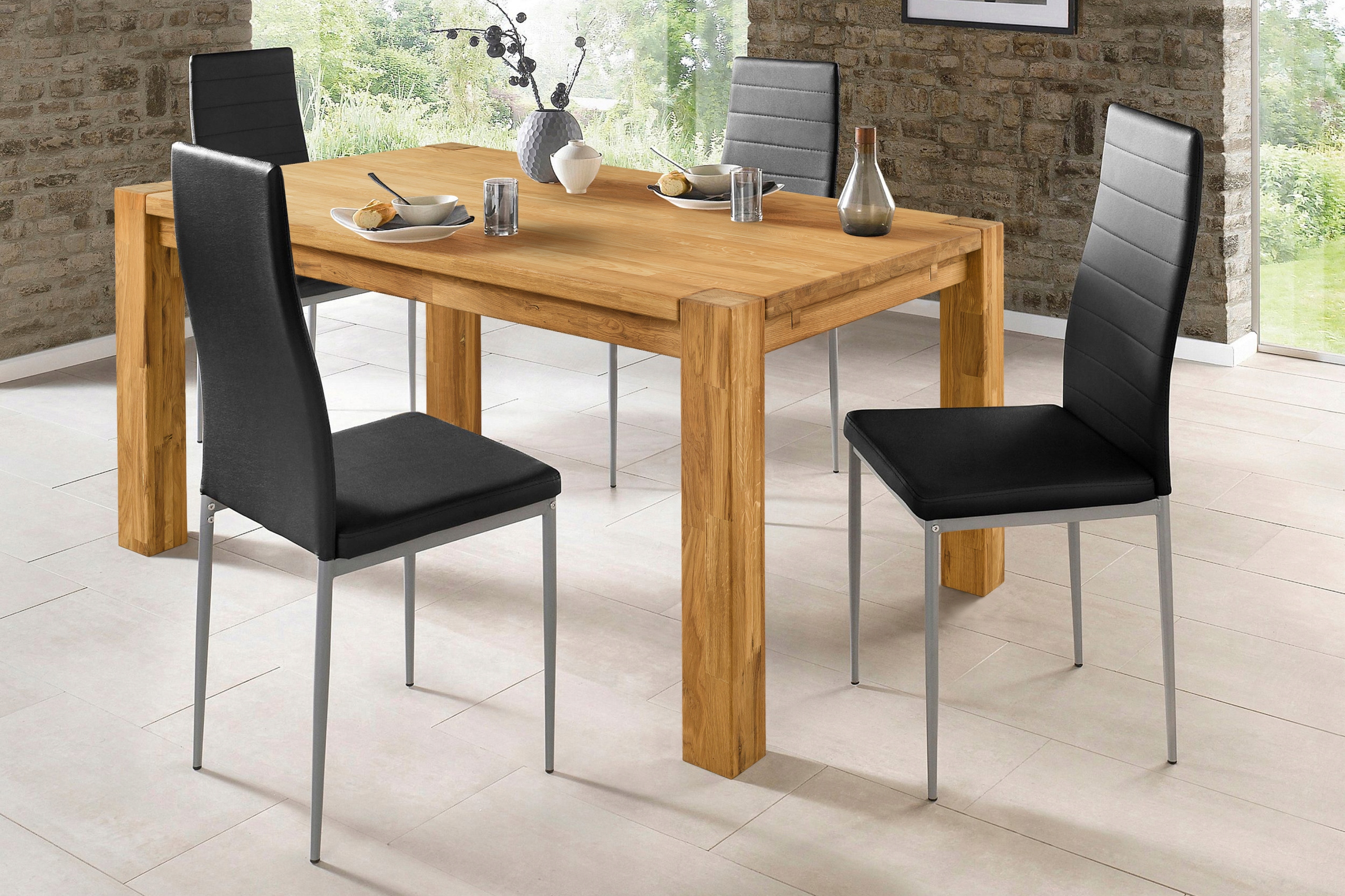 STÓŁ Z DĘBU MONTANA, Z DOKŁADKAMI 160(260)x90xh75 Marka Mebelink