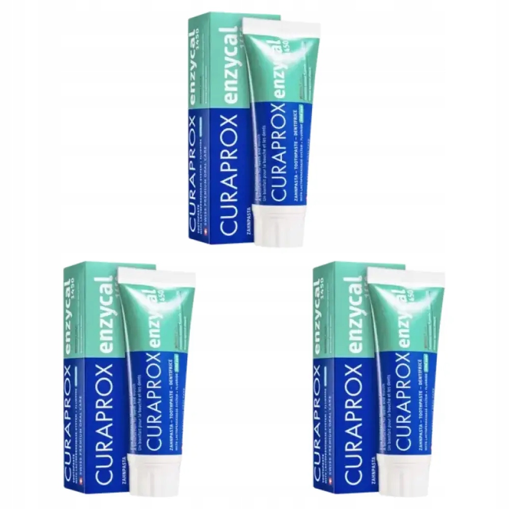 3x Curaprox Enzycal 1450 Pasta do zębów, 75 ml