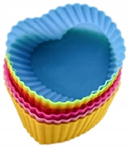 

Foremki silikonowe na muffinki serca MIX 12szt.