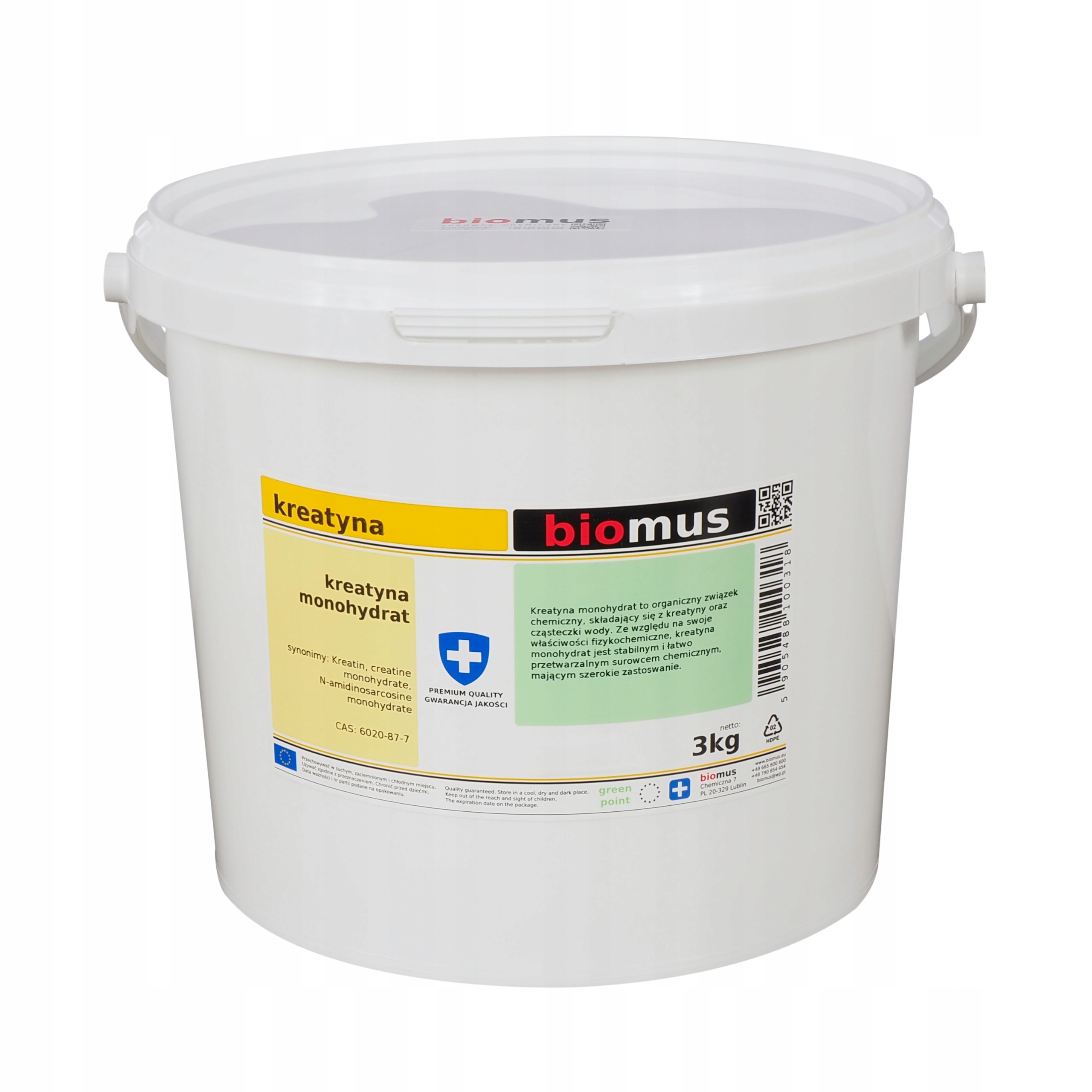 

Kreatyna monohydrat creatine 3kg Biomus