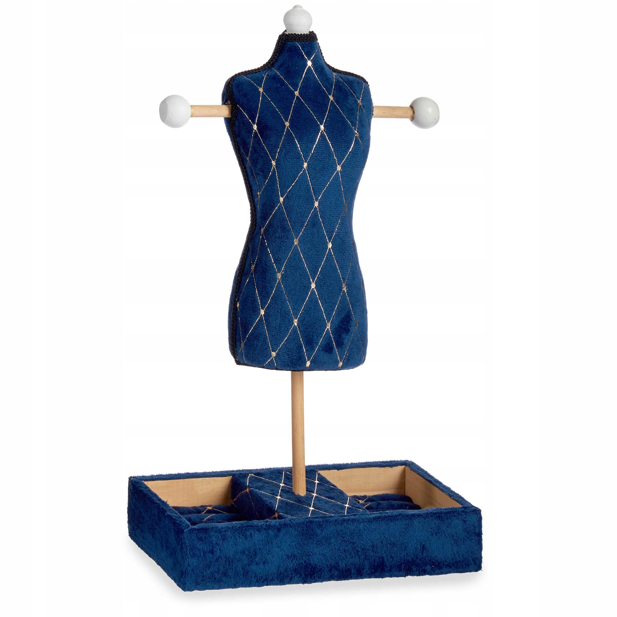 Stojan Na Šperky pro zavěšení šperků a figurín na toaletní stolek, tmavě modrý