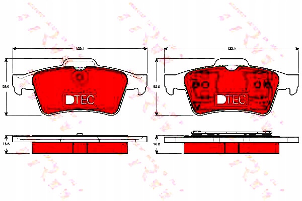KLOCKI HAMULCOWE RENAULT TYŁ ESPACE LAGUNA LATITUD Strona zabudowy tył