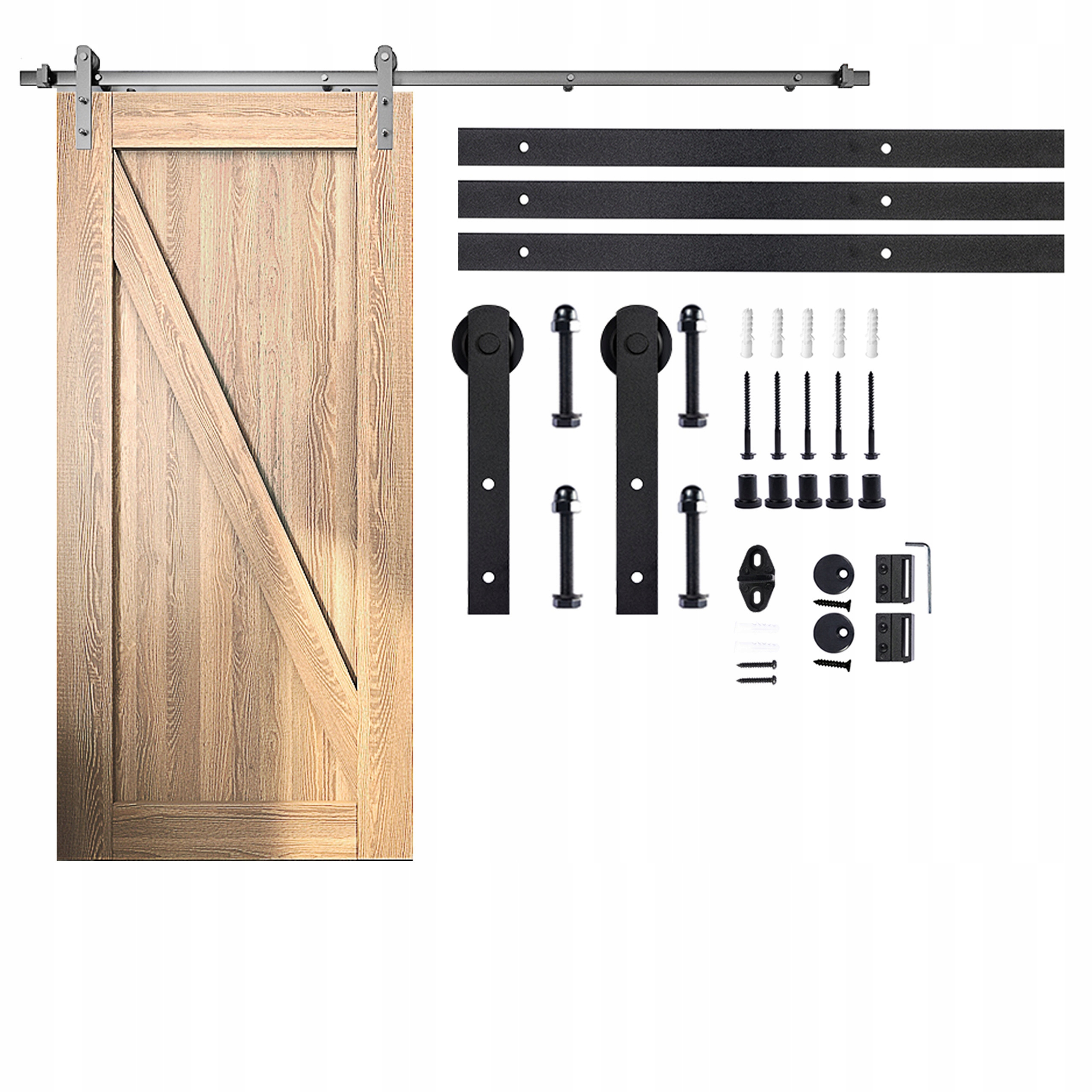Systém pre posuvné dvere Lišta Z Masívneho Kovu 3 m, vzor Barn Door