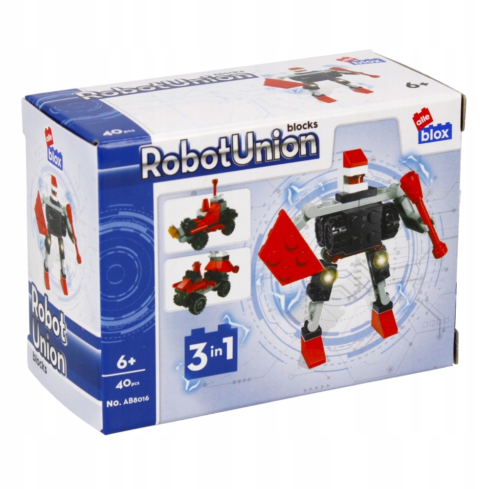 

Klocki Alleblox Robot Czerwony Z Tarczą 3W1 40 El