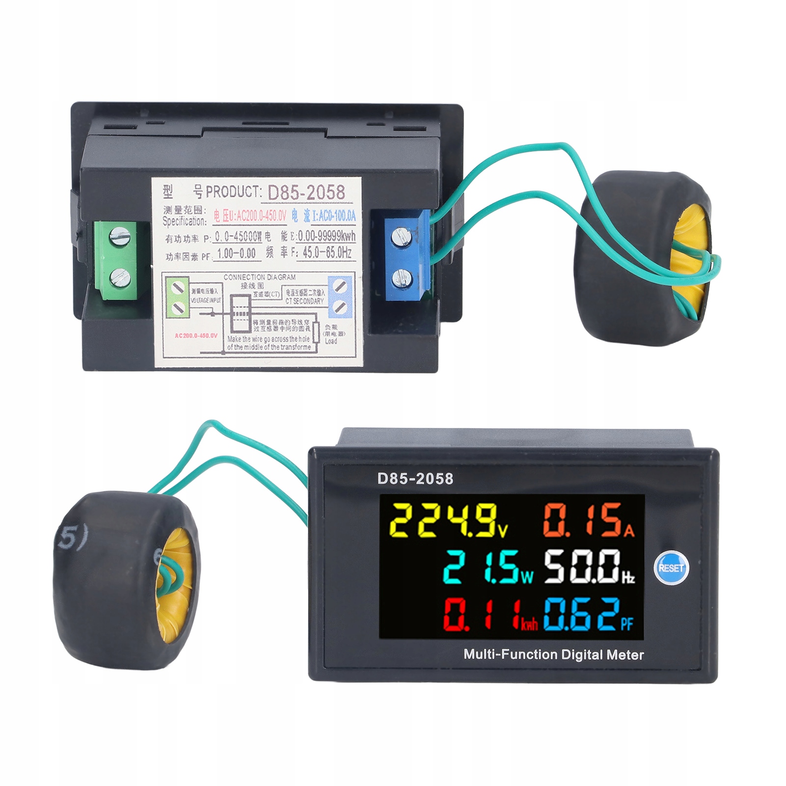 Digitální Voltmetr A Ampérmetr Ac 200V 100A Měřič