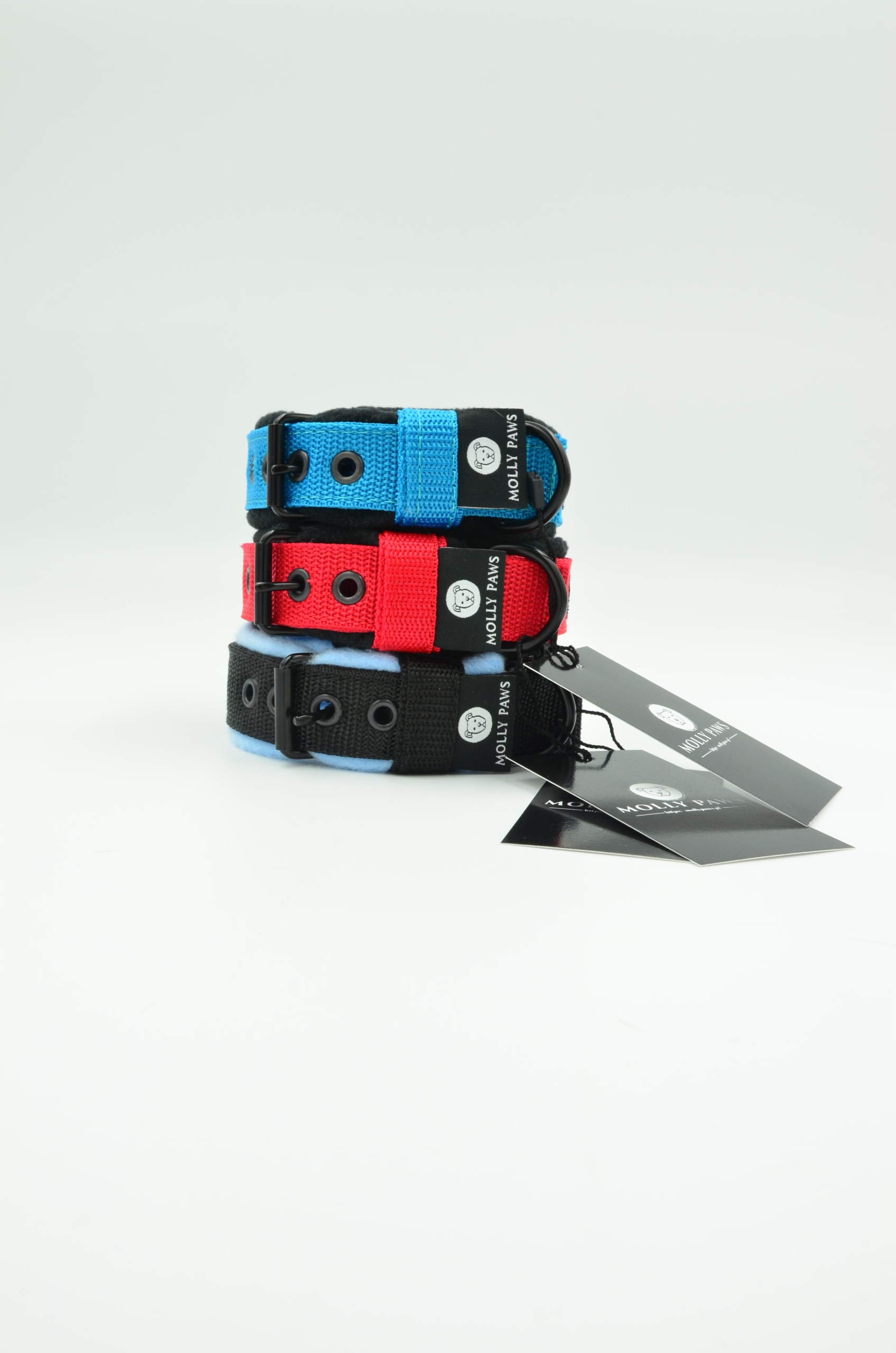 Levně Lehký obojek s fleecem, šířka 2.5 cm, velikost L