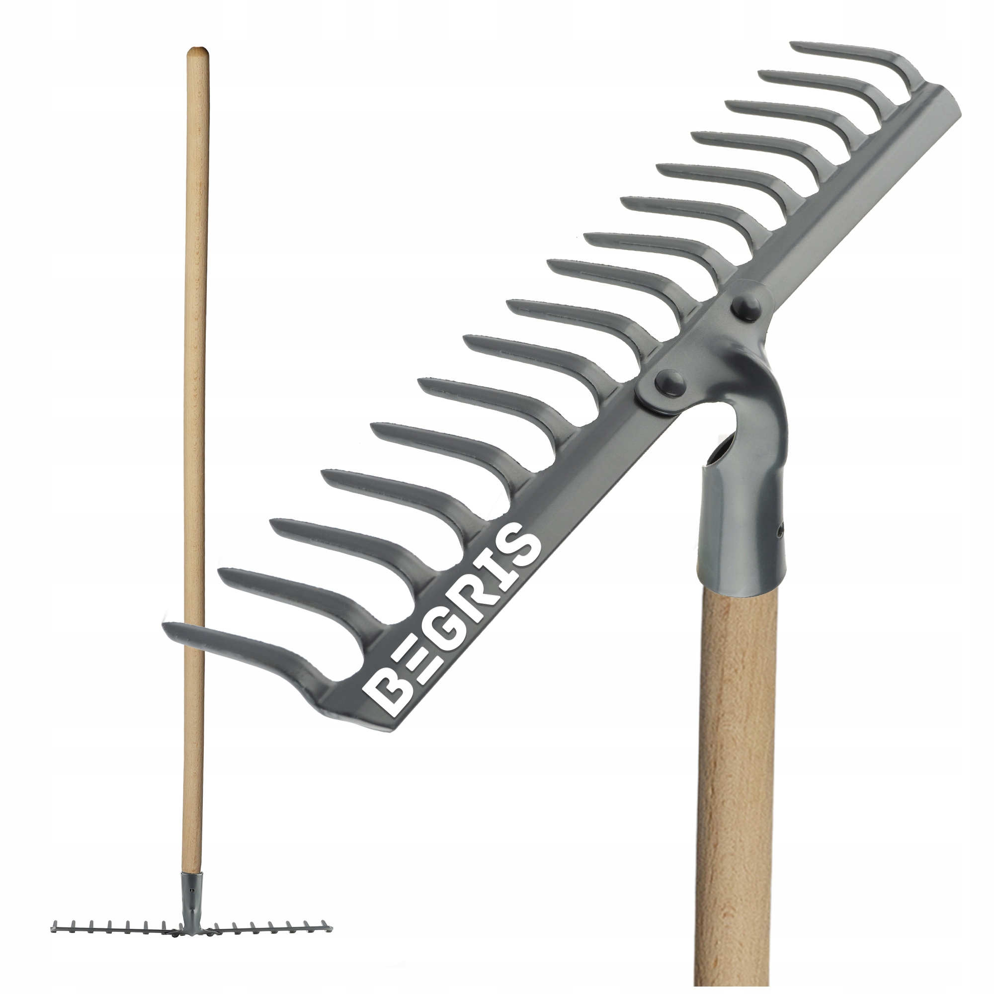 GRABIE OGRODOWE Z KIJEM WZMOCNIONE 16 ZĘBÓW TRZON