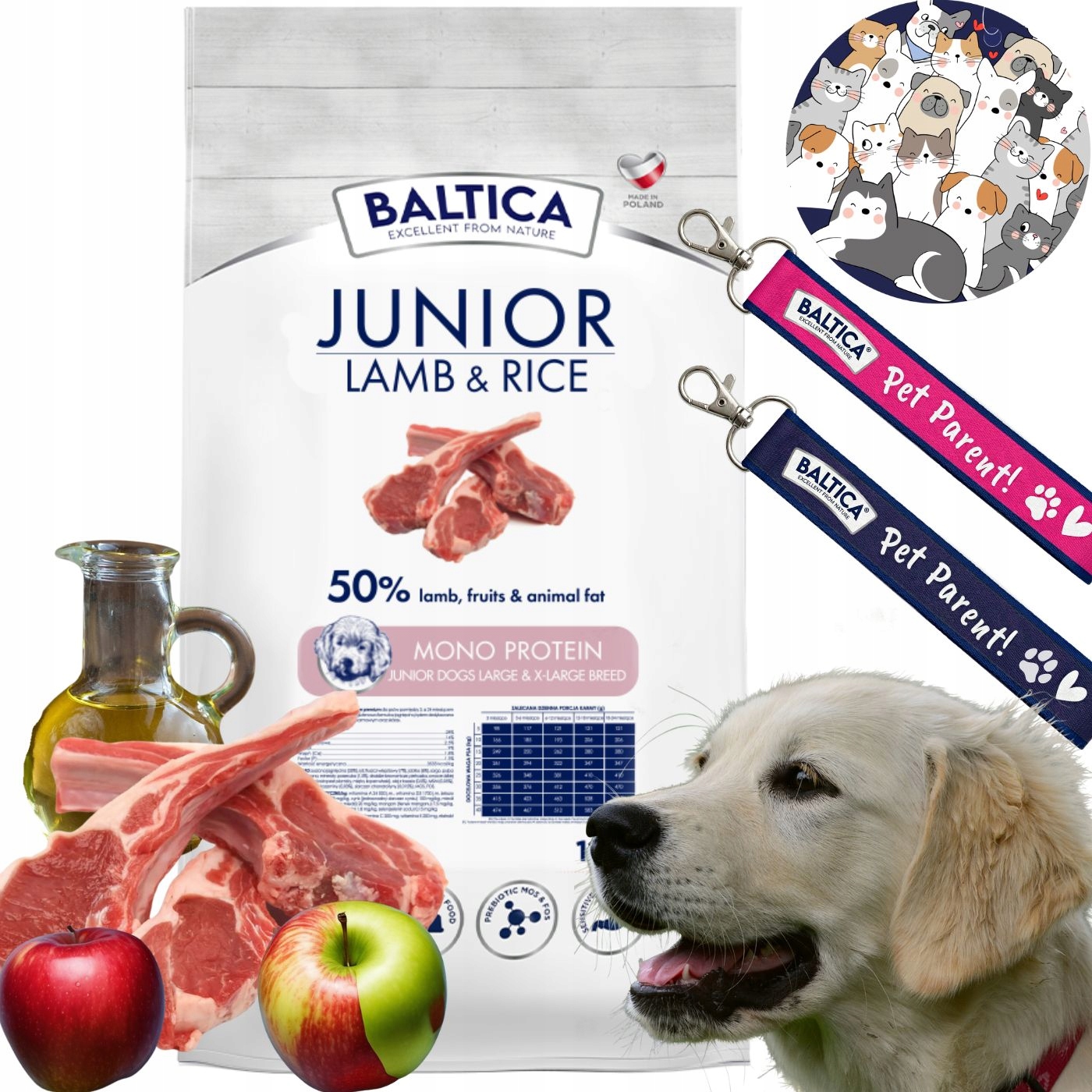 Baltica Junior Lamb&Rice 12kg karma dla szczeniąt dużych ras L XL