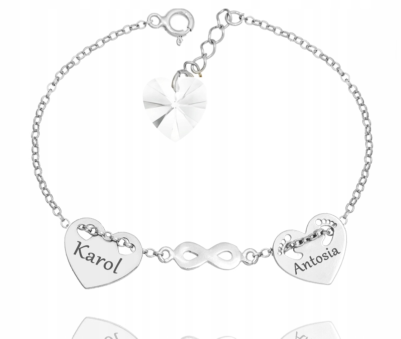 

1178 bransoletka grawer Srebrna 925 Swarovski El