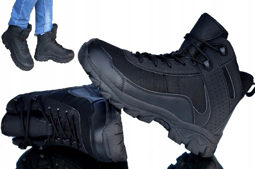 BUTY ZIMOWE SPORTOWE TREKINGOWE CIEPŁE W GÓRY TREKINGOWE OCIEPLONE WOJSKOWE