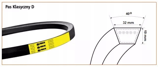 Pasek Klasyczny Żółty Stomil Sanok | D/32 3350 Wzmacniany Polski