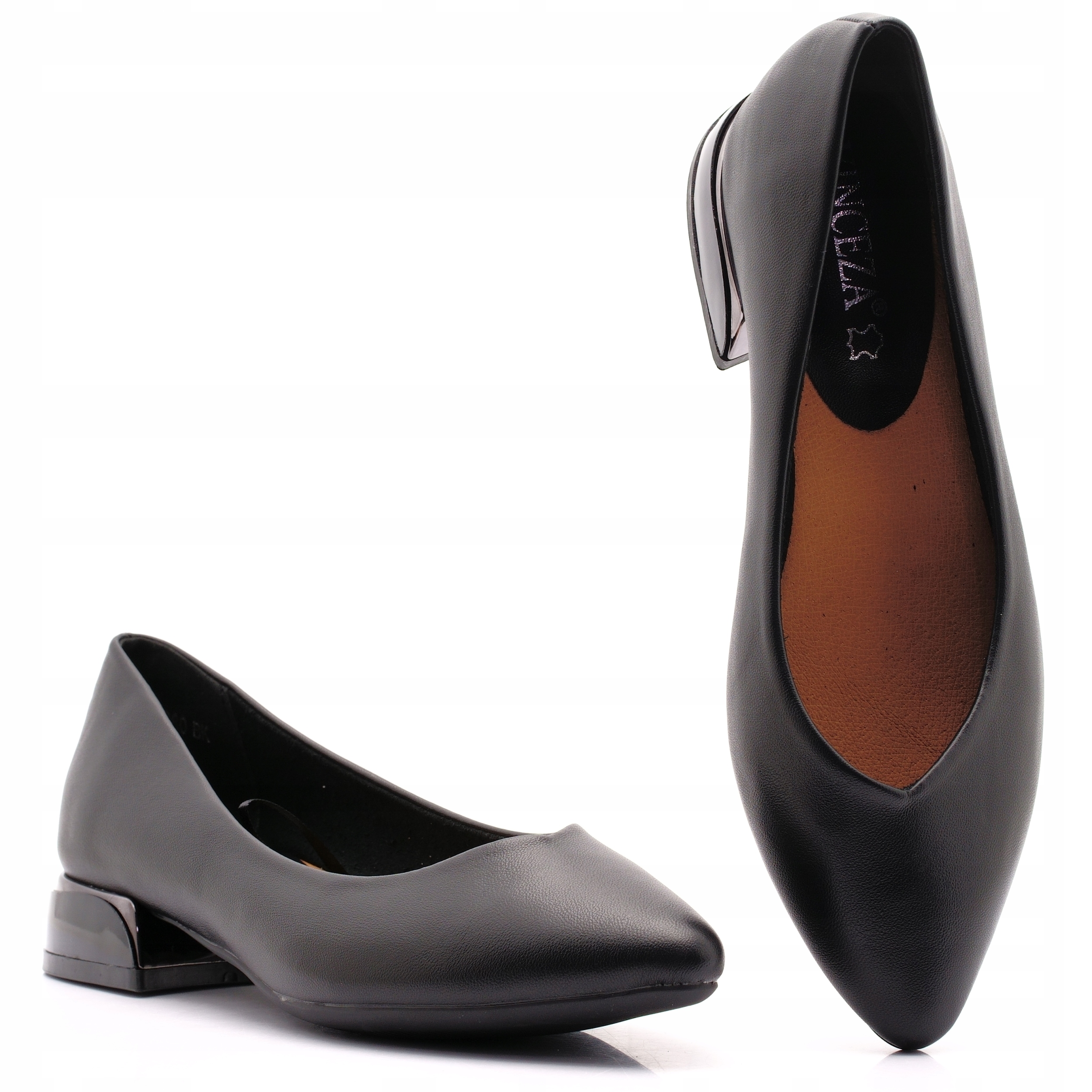 Vinceza Czółenka Buty Damskie Na Klocku Półbuty Wkładka Skóra 62280 41