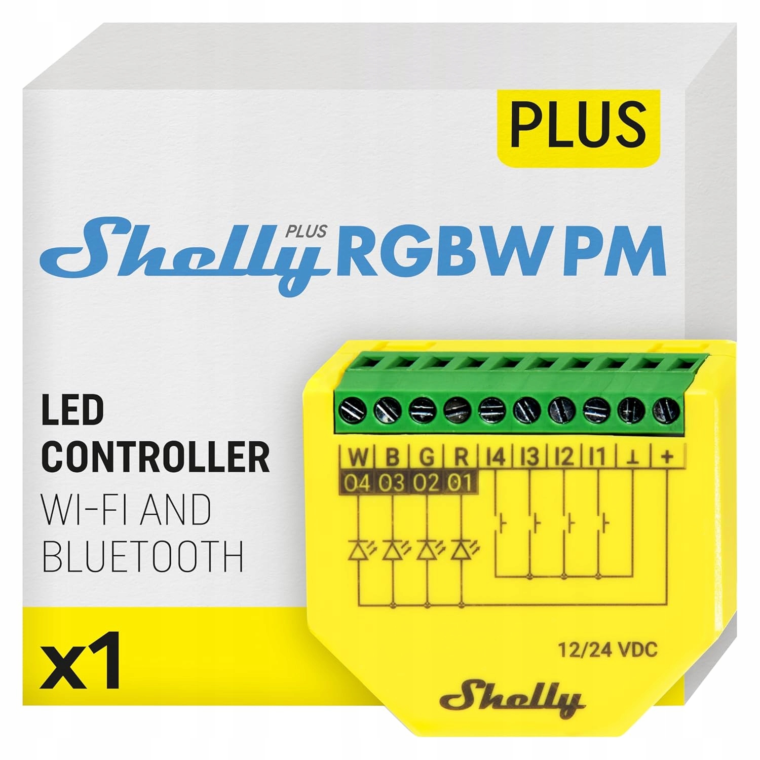 SHELLY Plus RGBW PM Moduł RGBW/RGBWW z pomiarem mocy — 3