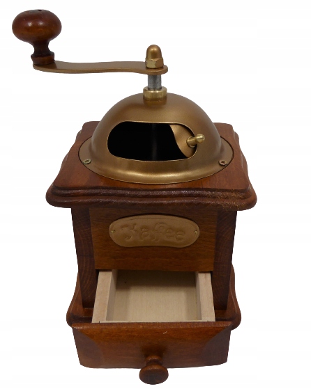 MŁYNEK DO KAWY, PIEPRZU RĘCZNY TRADYCYJNY DREWNO- kolor brąz Marka Demo