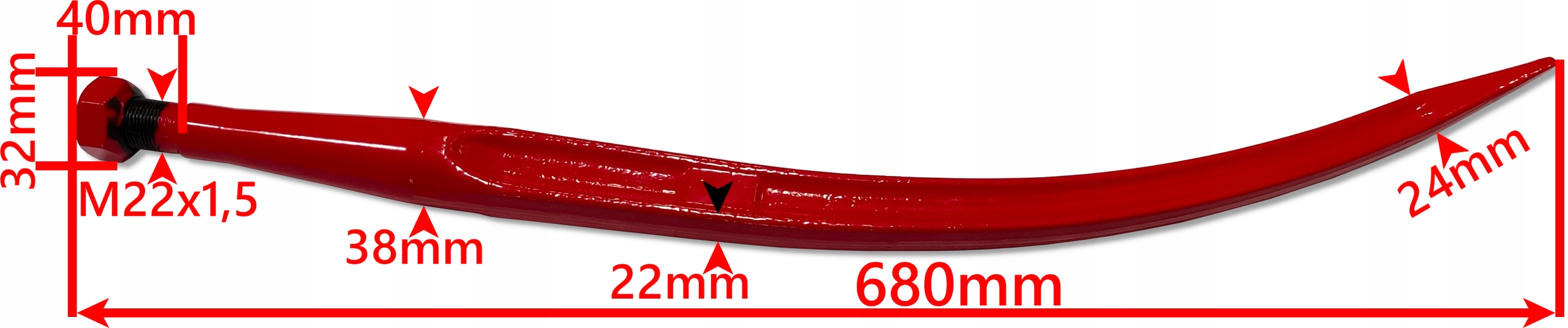 4x ZĄB ŁADOWACZA WYGIĘTY 680mm CHWYTAKA KROKODYLA Producent części SM