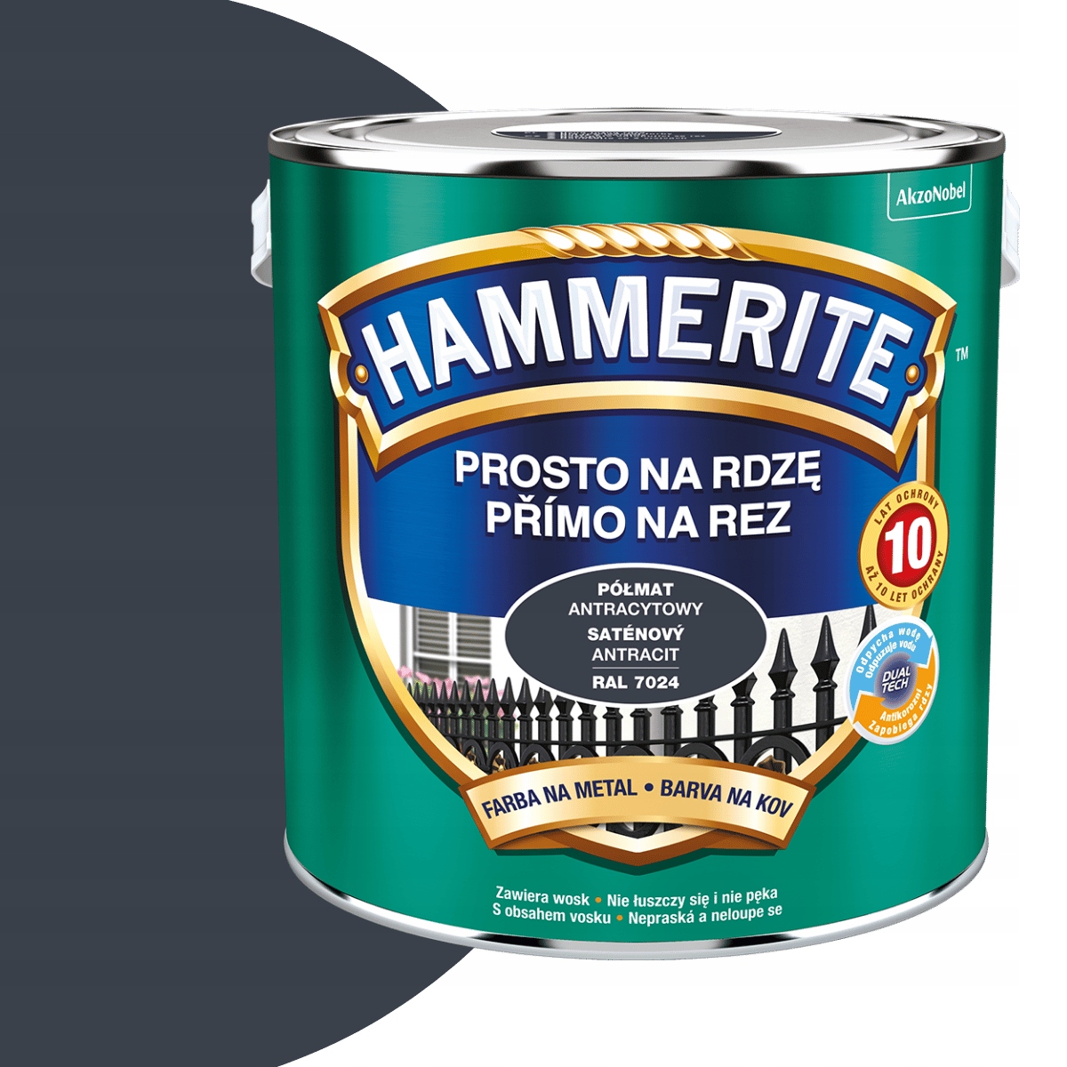 Hammerite Prosto na Rdzę 2,5L Antracytowy Półmat Ral 7024
