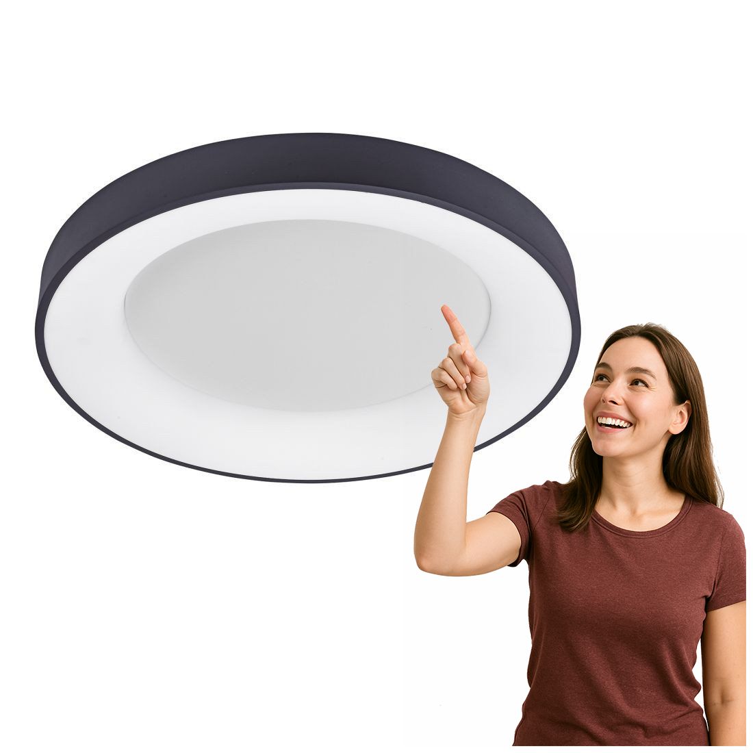 Čierny Stropné Svietidlo Moderný Giulia 60 cm Italux